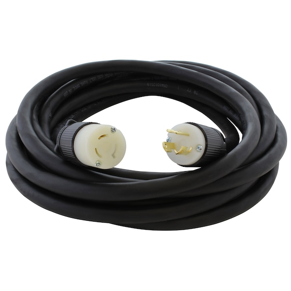 Ac Works SOOW; Cold Weather Extension Cord, 14 AWG, Indoor/Outdoor, 14/3, 1 Outlets, L6-15R, Black, Rubber L615PR-025 - main
